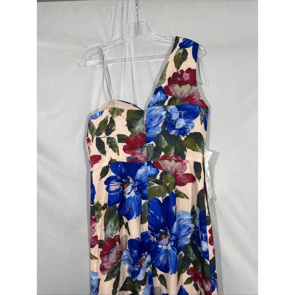 NEW $328 Kay Unger [ 10 ] Laurel One Shoulder Floral Ruffle Side Gown Pink S2043 - Picture 13 of 14